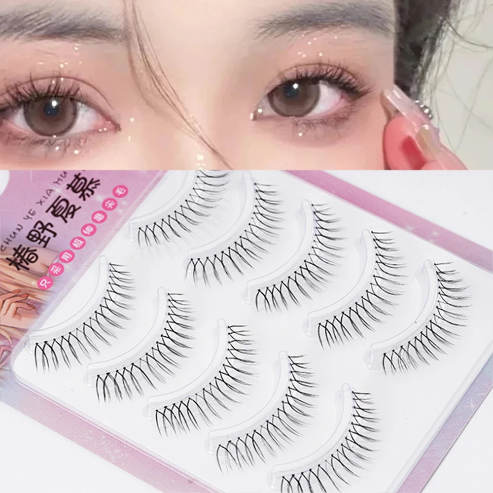 Korean Natural Transparent Stem Lashes Women's U-Shaped False Eyelashes Simulation Lashes Extension Makeup Mink Fake Lashes