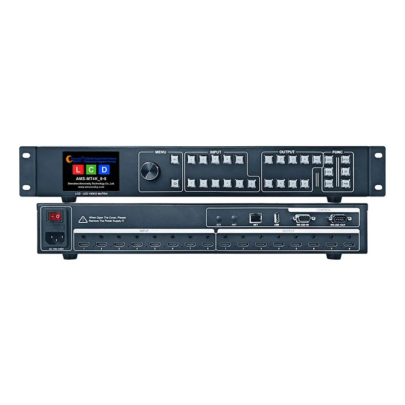 Amoonsky AMS-MT4K_8-8 8x8 High Definition Multimedia Interface 4K 60Hz 8 Input 8 Output Matrix HDR HDCP 1080P