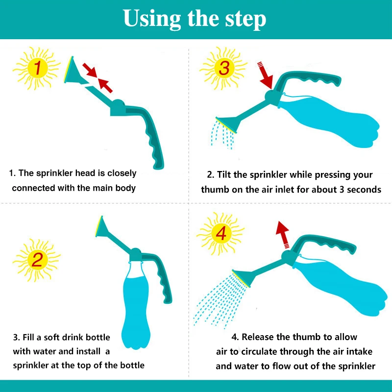 Podlewanie roślin ogrodniczych ręczny dwufunkcyjny butelka z rozpylaczem woda może góry Waterers prysznic rozsada nawadnianie