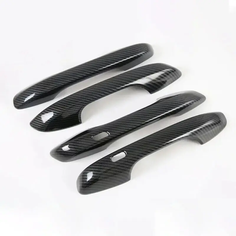 Para Kia Sorento MQ4 2020 2021 2022 2023 manija de puerta Exterior de fibra de carbono de coche moldura de cuenco cubierta embellecedora pegatina accesorios de decoración