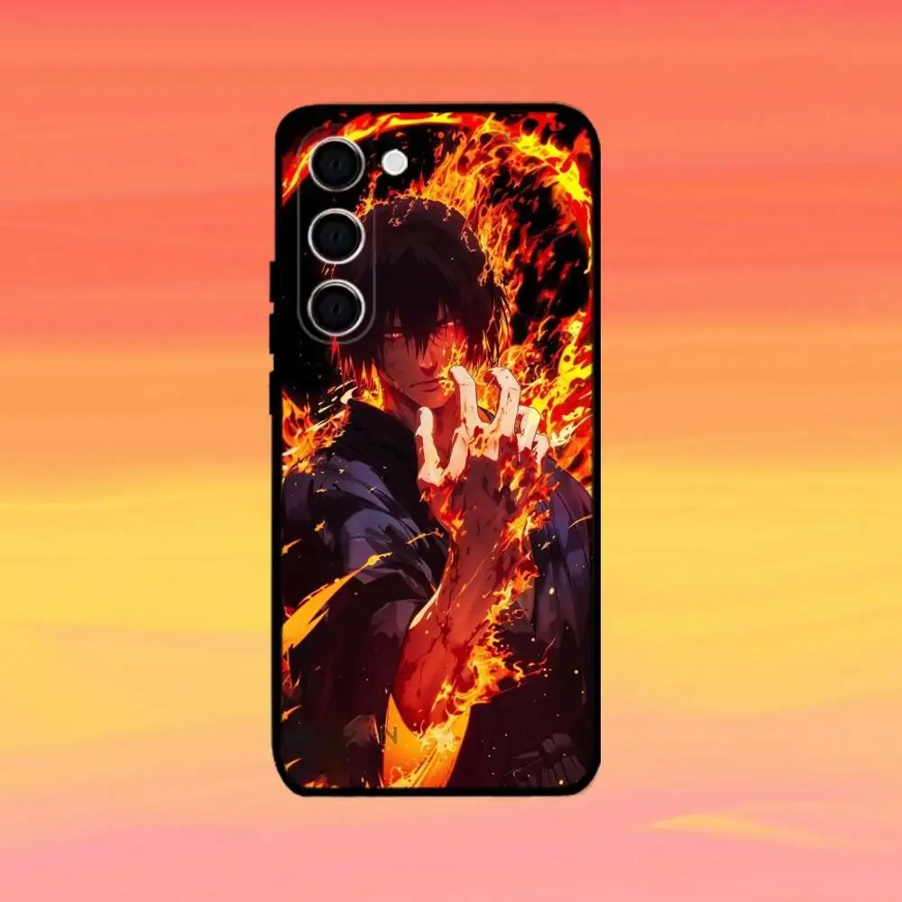 Custodia per telefono Benimaru Shinmon F-Fire F-Force per Samsung Galaxy A73, A72, A71, A70, A53, A52, A51, altre cover nera morbida