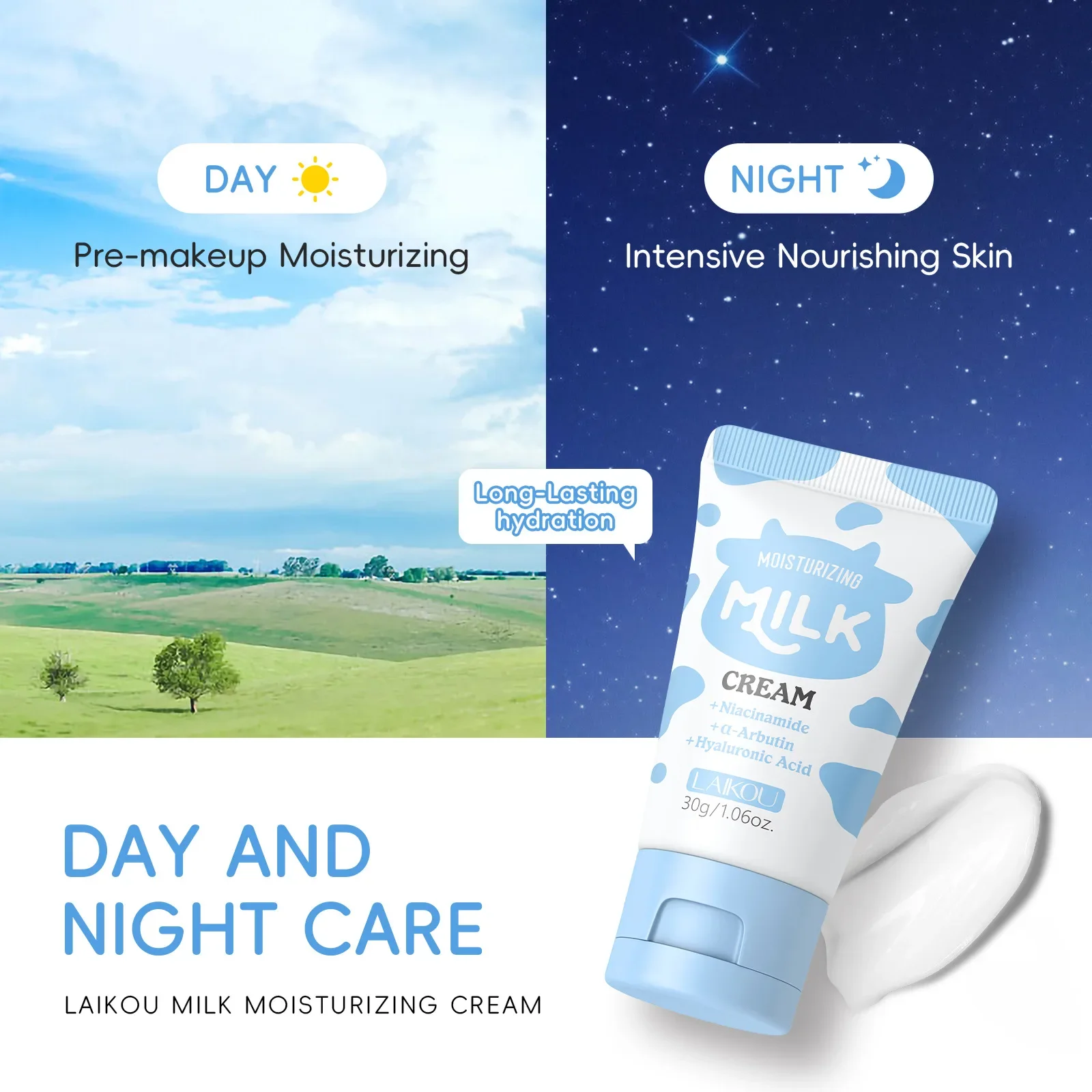 

LAIKOU 30g Milk Face Cream Collagen Facial Cream Smoothing Moisturizing Facial Essence Nourishing Oil Control Facial Skin Care