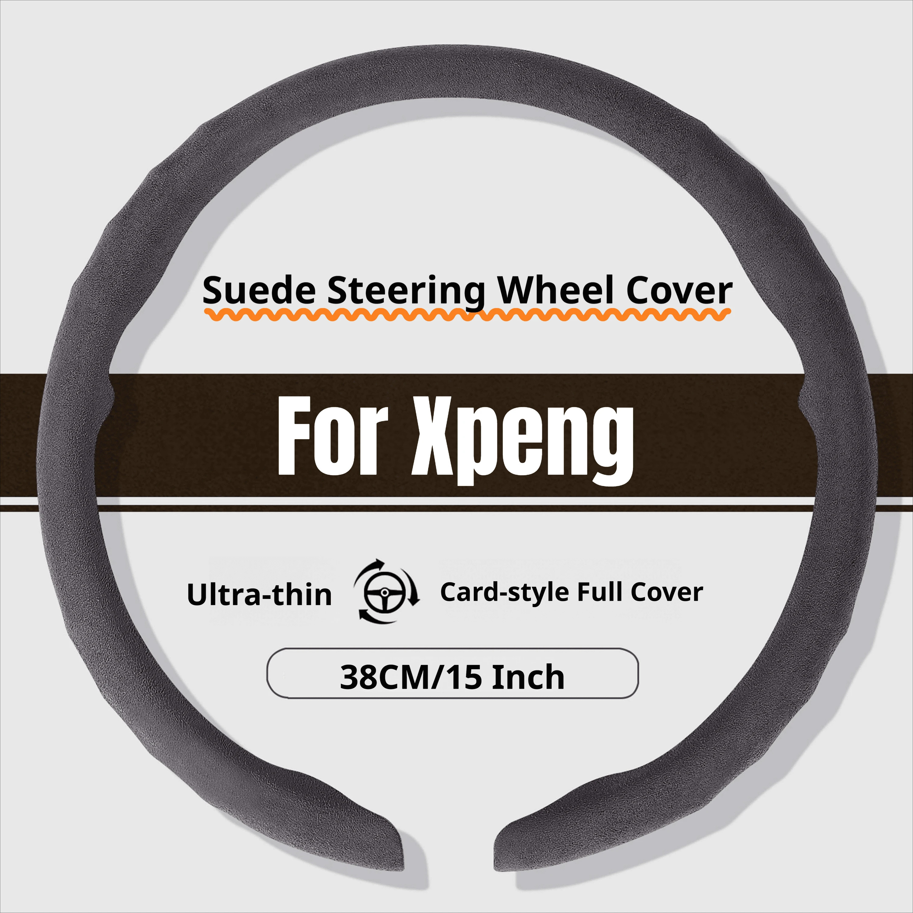 For Xpeng Ultra‑Thin Suede Steering Wheel Cover Fit P7 G6 G9 P7I P5 G3 M03 X9 No Bulk Easy Install Auto Interior Parts