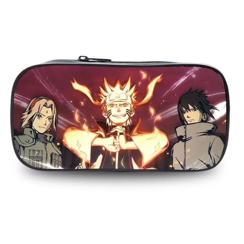 

Naruto Sasuke Anime Pencil Case Large Capacity Canvas Stationery Box for Boys Girls School Supplies