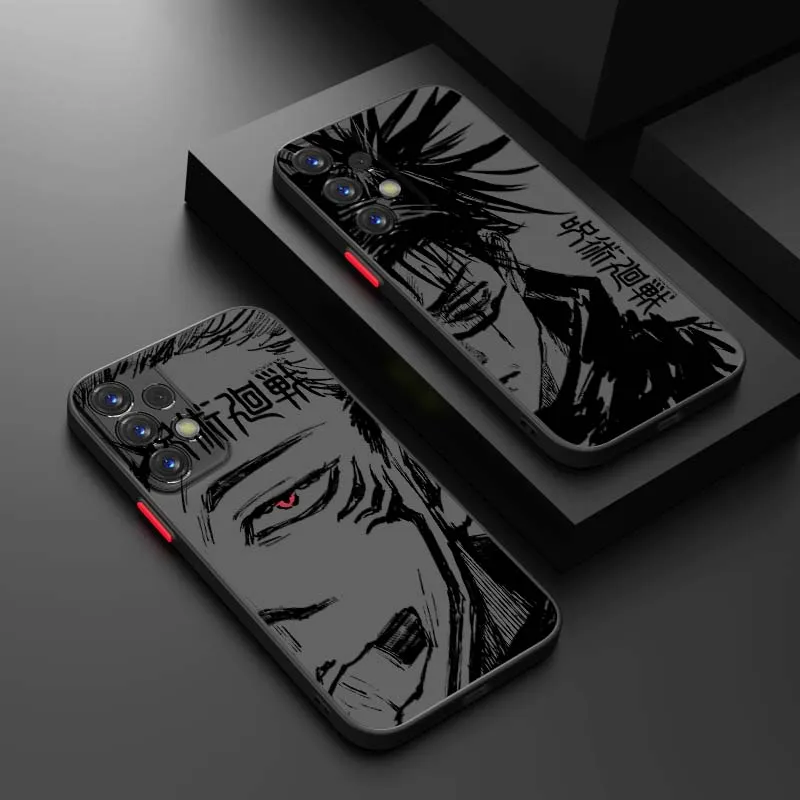 Jujutsu Kaisen Animation Phone Case For Samsung Galaxy A71 A56 A55 A54 A53 A52 A51 A17 A16 A06 Frosted Translucent Cover
