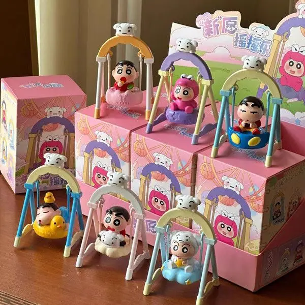لعبة مجموعة زينة سطح المكتب Miniso Shin Chan Kawaii Blindbox