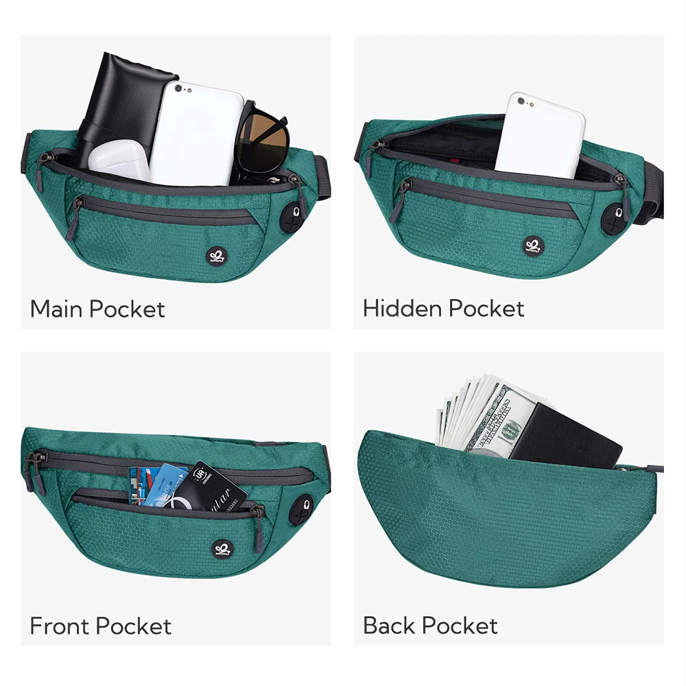 WATERFLY Bum Bag Deporte Pequeño deportivo Unisex Riñonera Elegante y ligera para viajes al aire libre Senderismo Viajes Hombres Mujeres