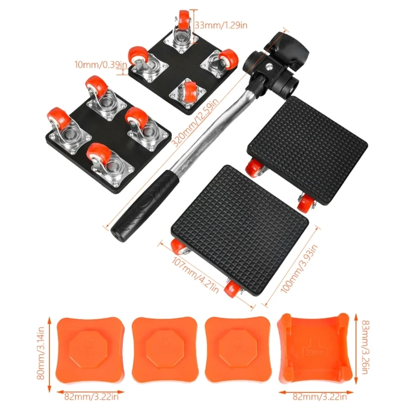 

Набор инструментов для перемещения домашней мебели с вращающимися роликами для тяжелых предметов