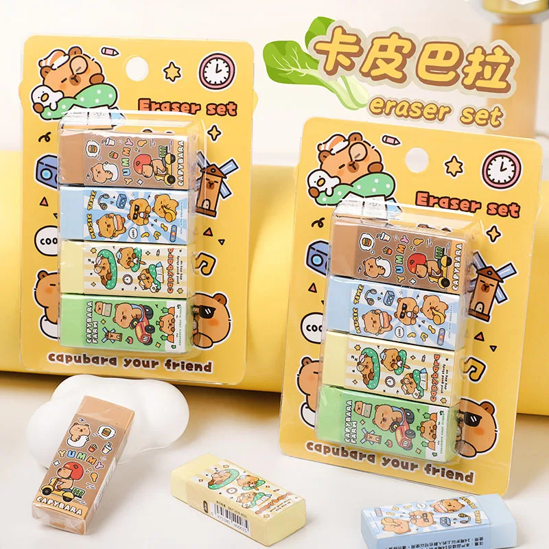 

Cartoon eraser set wholesale lovely eraser pupils children gift pencils wipe clean without leaving a mark
