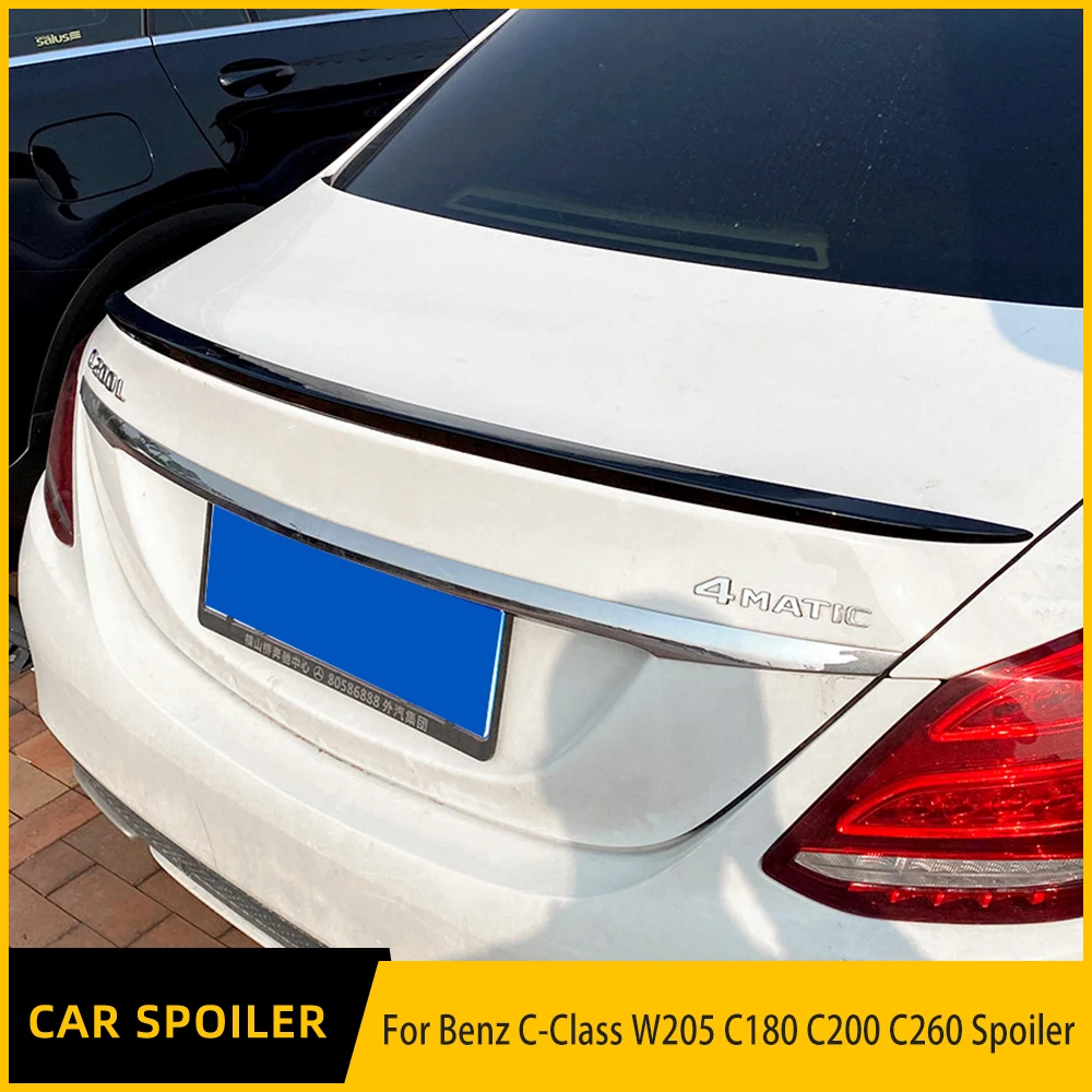 

Для Mercedes Benz C-class W205 C180 200 260 черный спойлер 2015 + украшение автомобиля АБС-пластик краска цветная задняя крыша багажника