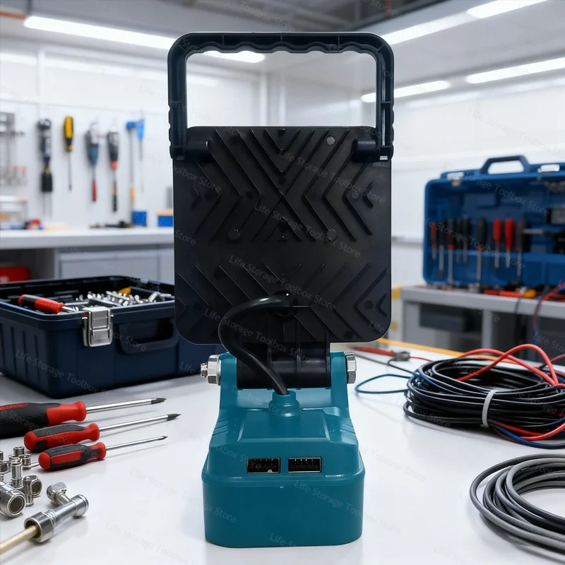 Lampu Led untuk Baterai Makita M18 Lampu Sorot Portabel Tanpa Kabel untuk Pekerjaan Luar Ruangan Memancing Lampu Alat Darurat Genggam Tanpa Baterai