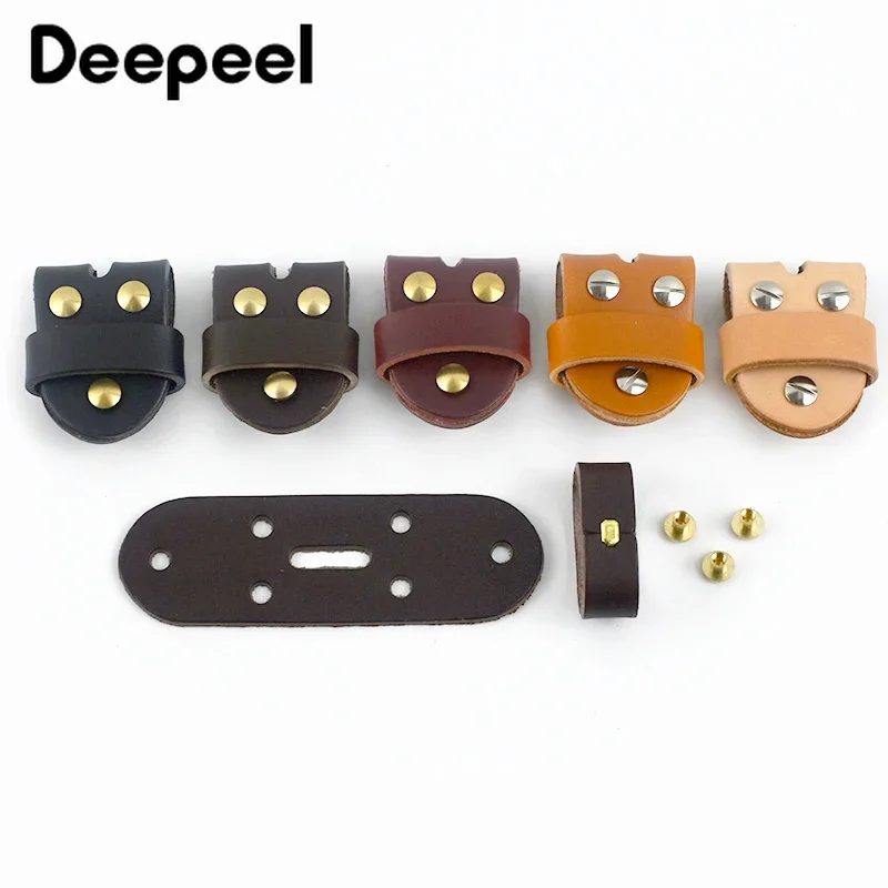 2Pcs Deepeel 38mm Men's Belt Buckle Belts Connection Leathers Pin Buckles Solid Brass Rivet Clasp DIY Leather Craft Accessories