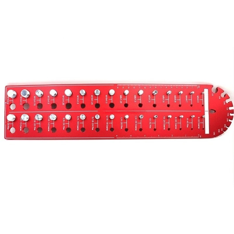 For Round Head 30 Tooth Hole Screw Nut Gauge, Thread Bolt Inspector Measuring Ruler