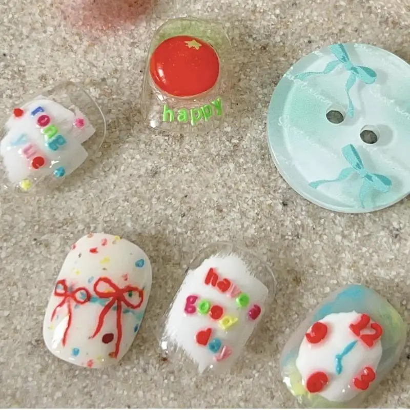 1/5Pcs Reusable Mini Letters Numbers Manicure Decoration Drip Glue Template For DIY Nail Art UV Glue Drop Glue Transparent Mold