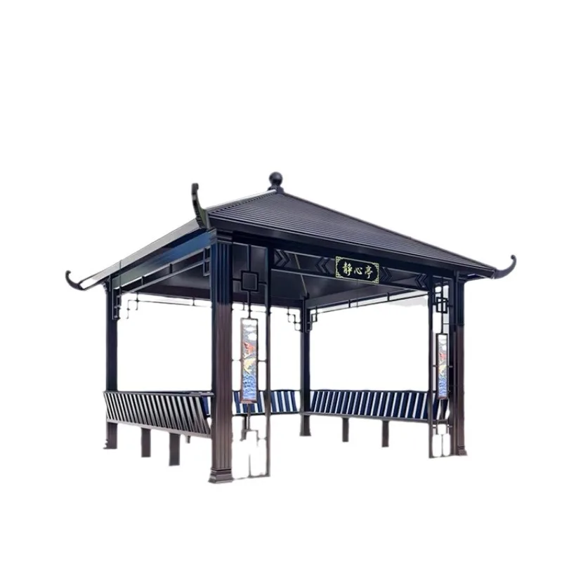 df-Chinese Garden Custom Printed Pergolas Gazebo Aluminum Pavilion Outdoor Pergola Outside！