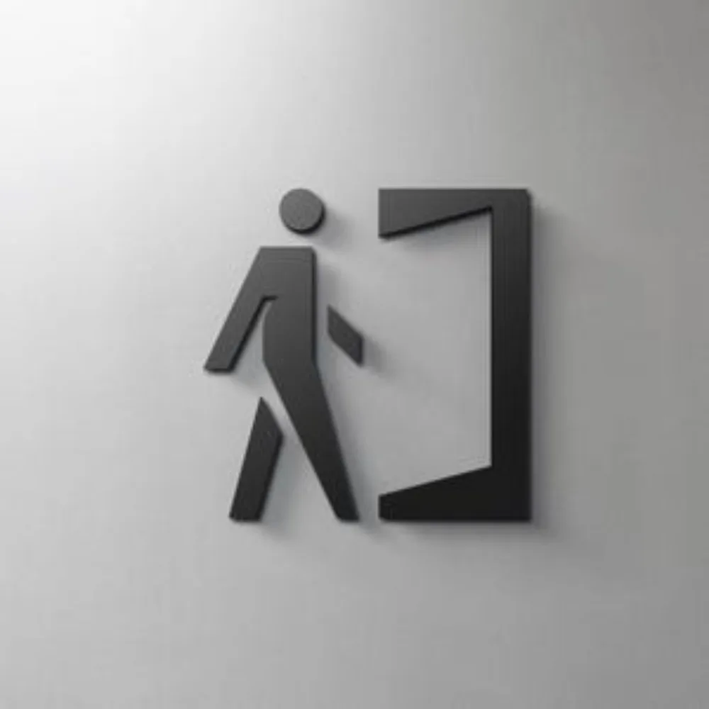 3mm Acrylic Laser-Cut 3D Metal Art Sign, Modern Aluminum Wall Decor for Home Studio Lounge Restaurant Hotel Door, Self-Adhesive