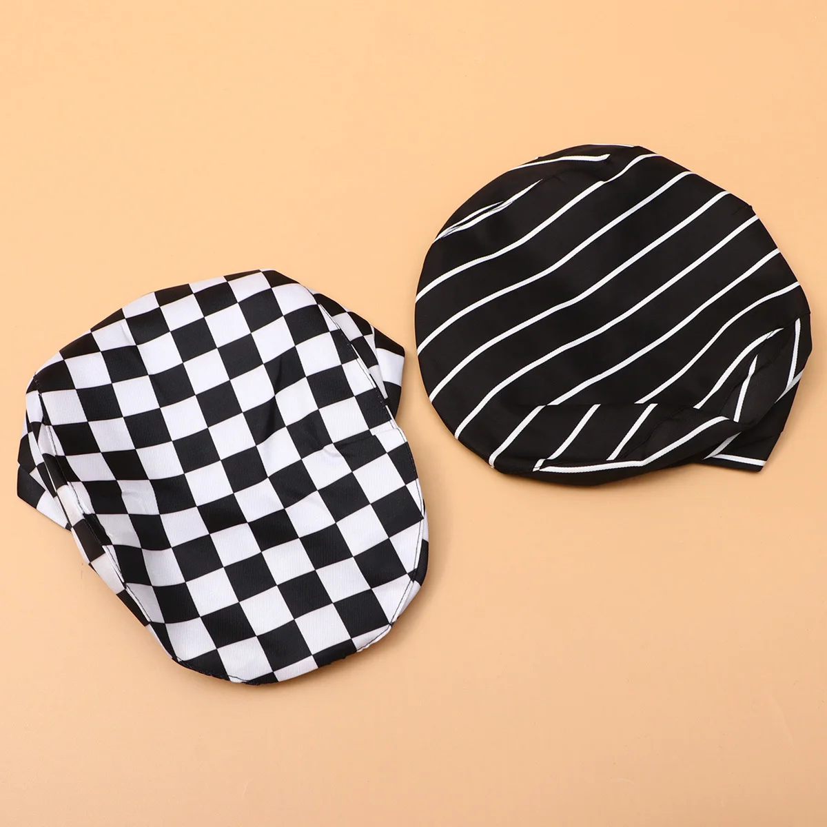 

2pcs Working Beret Cap Kitchen Chef Hat Dustproof Restaurant Waiter Cooking Comfortable Fashion Creative Black Net