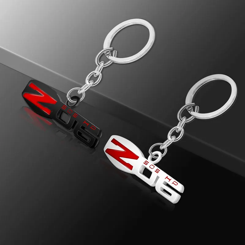 Car Styling 3D Metal Z06 505 Hp Emblem Keychain Key Chain Rings Accessories For Corvette C4 C5 C6 C7 C8 Sonic Cruze Silverado