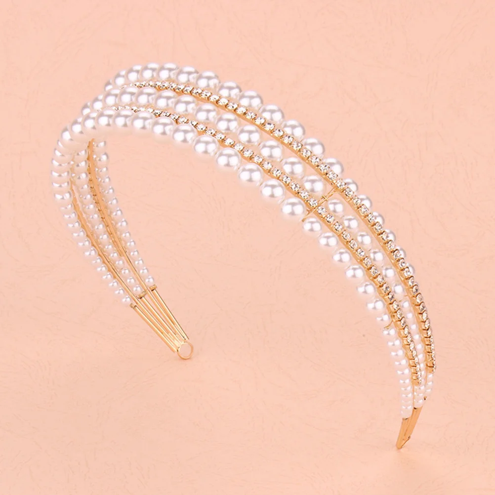 

Headbands Pearl Hair Accessories for Wedding Headpiece Bride Headdress Metal Headwear