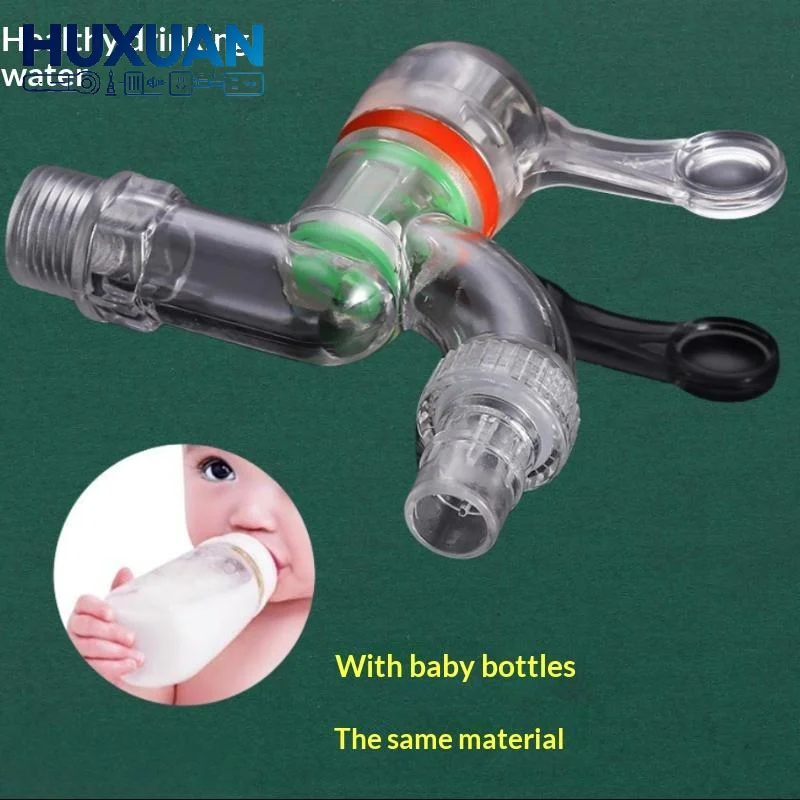 Transparent Plastic Water Faucet 4/6 Thread Connector Low Maintenance for Washing Machine Garden Outdoor Activities