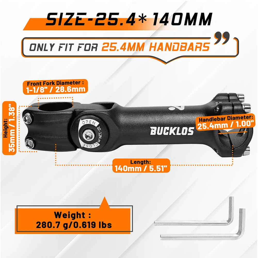 BUCKLOS Verstellbarer Fahrradvorbau Langlebiger Mountainbike-Lenker Power CNC geschmiedete Aluminiumlegierung MTB BMX Fahrradgriff Vorbau Power – Detail 8