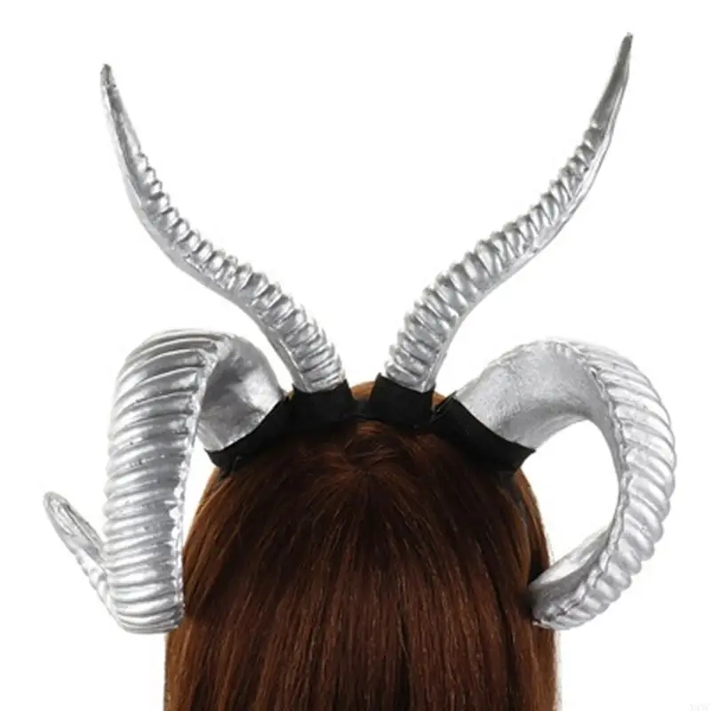 

X4YC Faux Ox Horn Headwear Carnival Sheep Horn Headband Party Supplies for Halloween