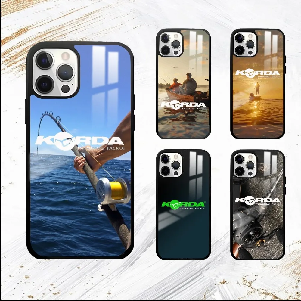 K-Korda Fishing Tackles Phone Case For iPhone 16 15 14 13 12 11 Pro Max Plus Mini PC Fashion mirror phone case