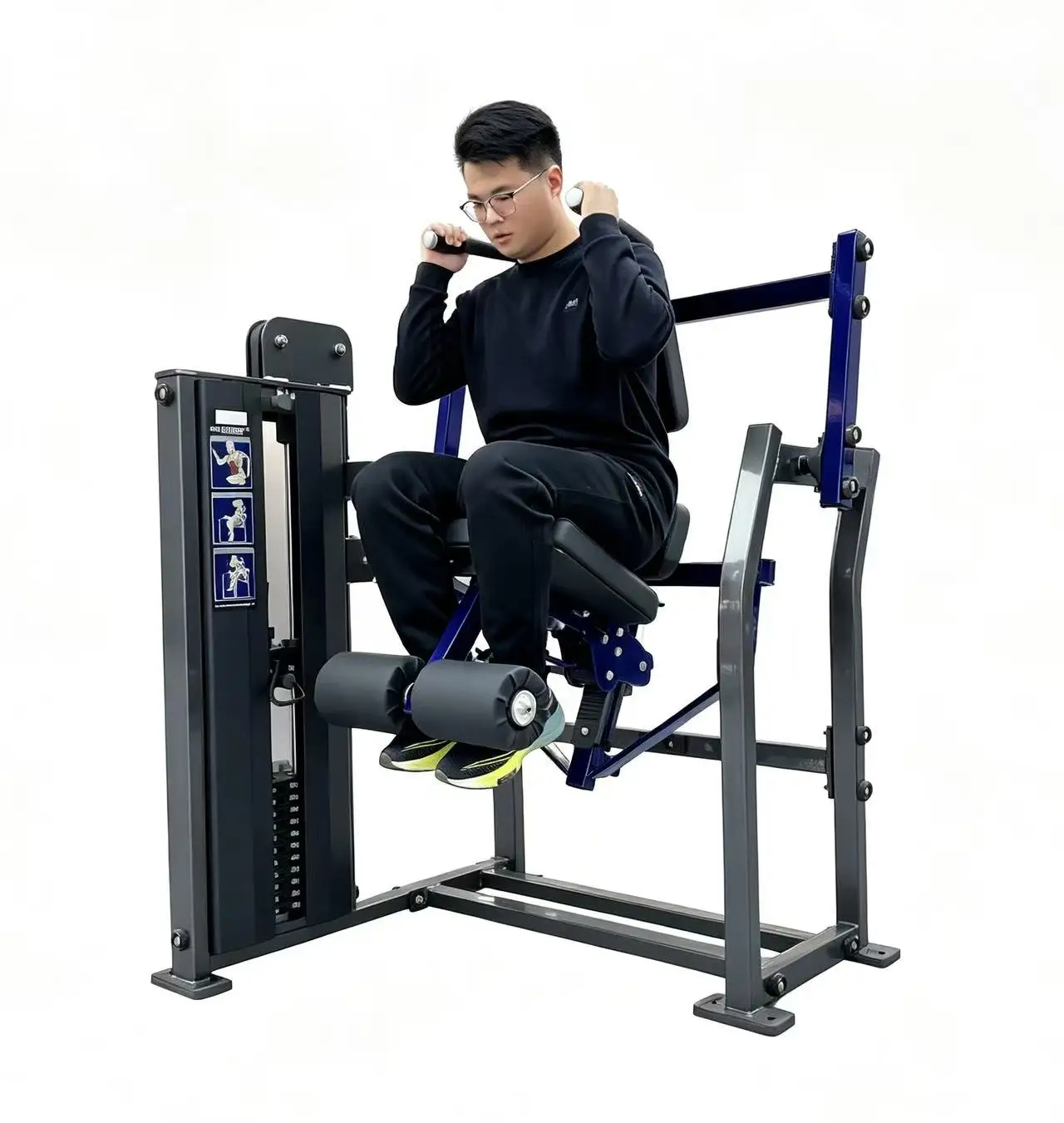 Multi-Function Abdominal Curl Trainer Adjustable Pin Weight Selection Durable Steel Construction for Effective Strength Training