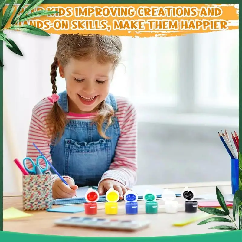

(NEW) 10Pack Acrylic Paint Set,For Kids Adults Art & Craft Painting, For Home Classroom Birthday DIY With Palettes And Brushes