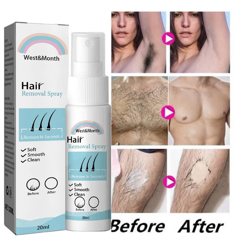 Pulverizador permanente da remoção do cabelo para senhoras, pés e braços inibidor do crescimento do cabelo, removedor indolor da saúde do cabelo, cuidado do corpo, novo