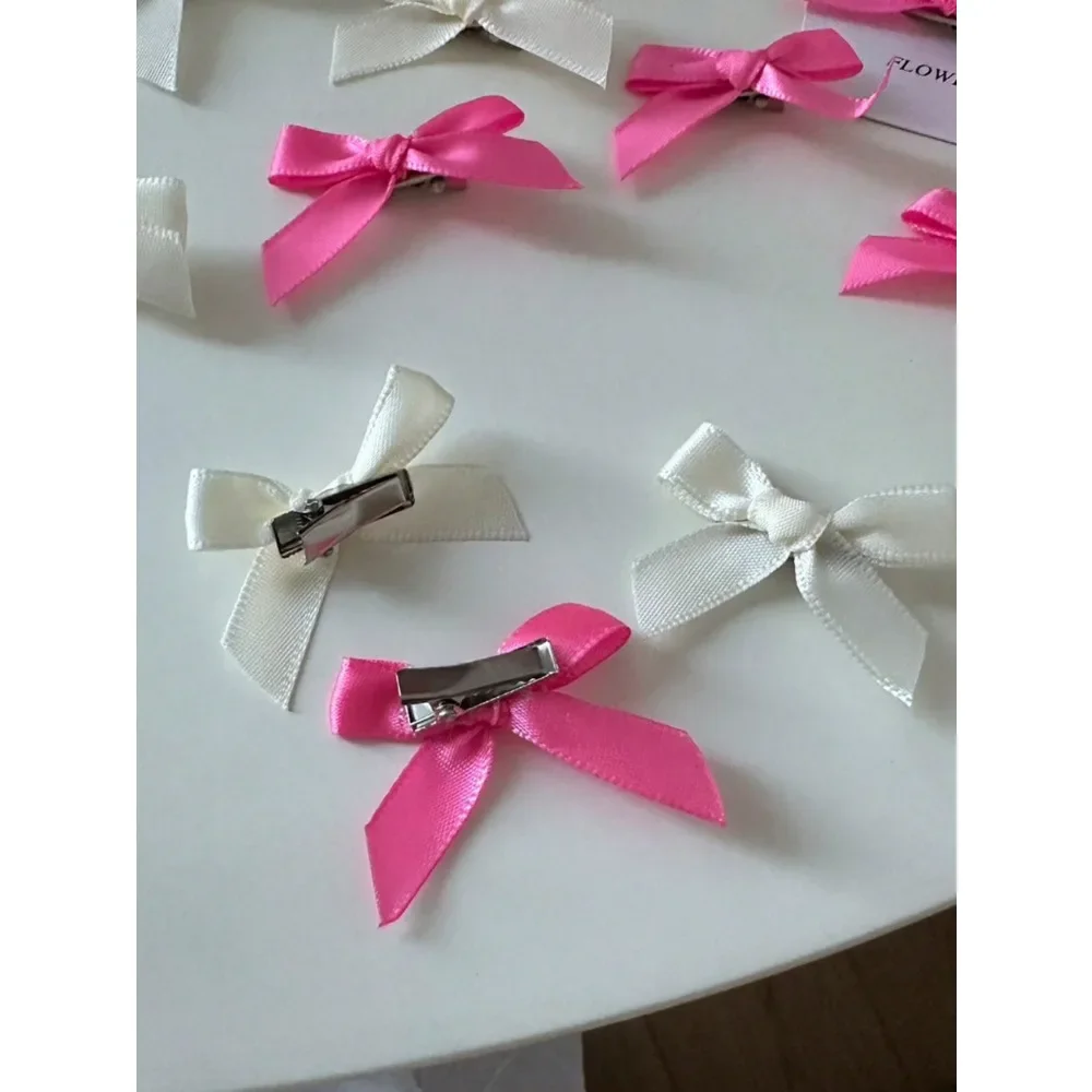 8/20pcs Ballet Style White Butterfly Hair Clips Women Mini Ribbon Bow Accessories Sweet Lovely Hairpin Girls Fringe Side Clips