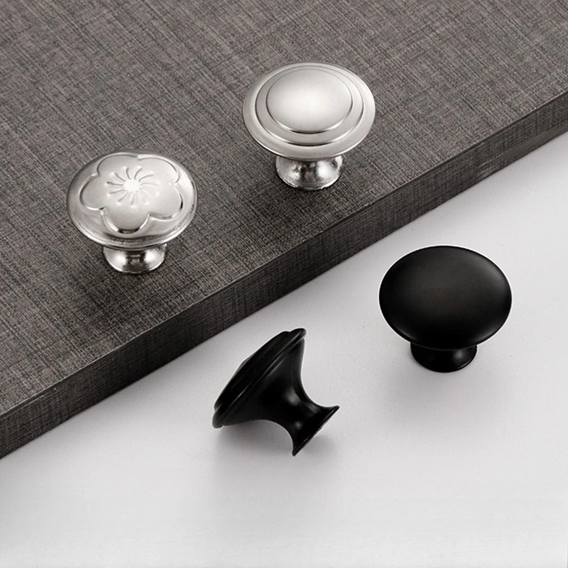 

Stainless steel handle shoe cabinet clothing cabinet mushroom head metal door handle drawer black round thumb single hole handle