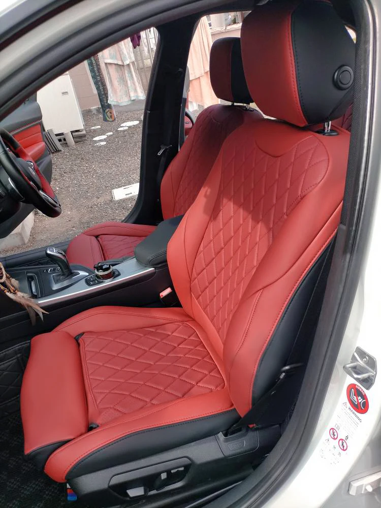 Custom Fit Car Diamond Grid Leather Seat Cover 5 Seats for BMW 3 Series F30 330i E46 for BMW X3 F15 F25 G01