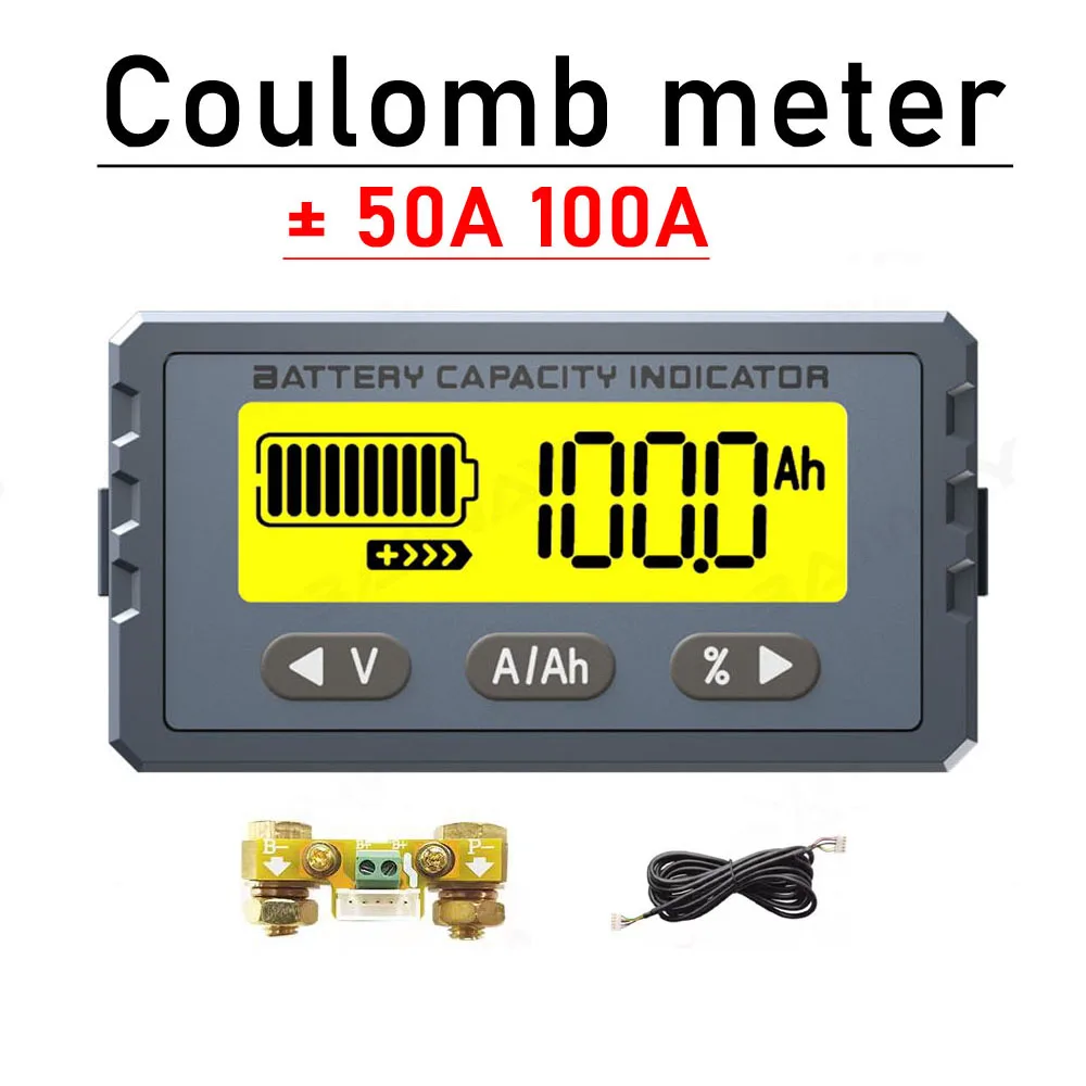 carro eletrico shunt coulomb medidor capacidade da bateria de litio power display volt dc 12v 24v 36v 48v bms liion acidificado ao chumbo monitor 01