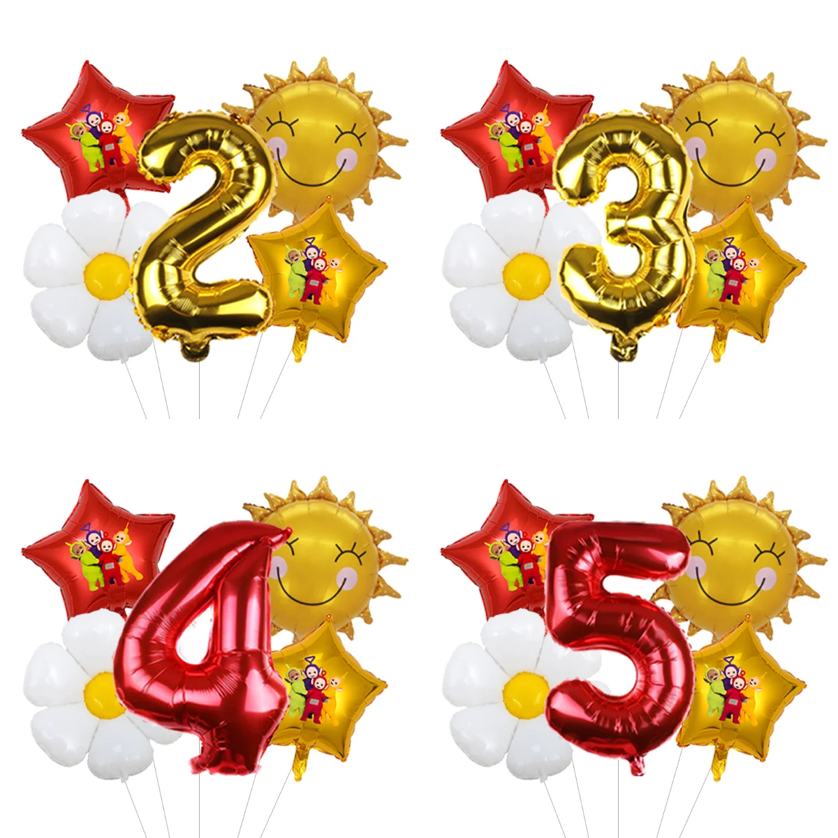 Teletubbies Ballons Set Cartoon Aluminiumfolie Ballons Kindergeburtstag Party Wanddekoration Babyparty Szenendekoration Zubehör