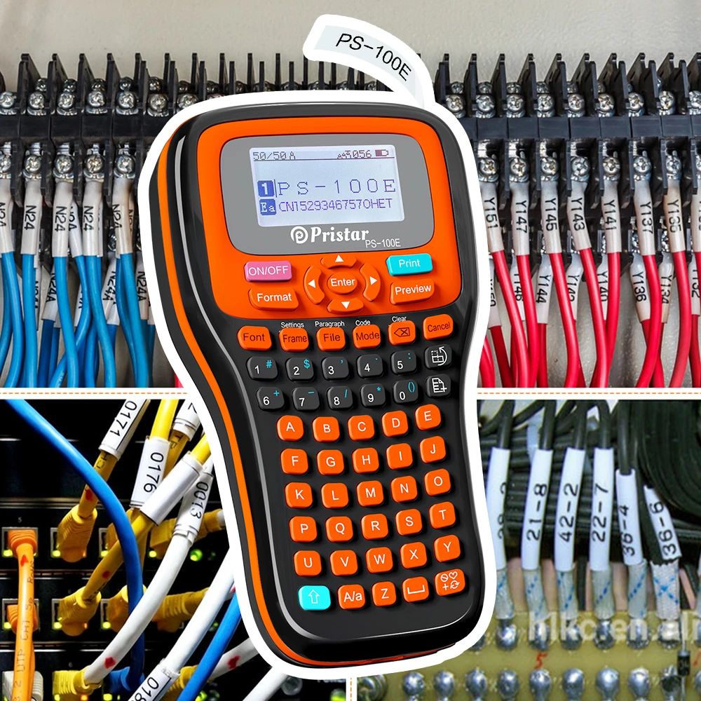 

Portable Heat Shrink Printer PS100E Satin Ribbon Fabric Printing Machine Shrink Tube Printer Label Maker No Ink with Battery