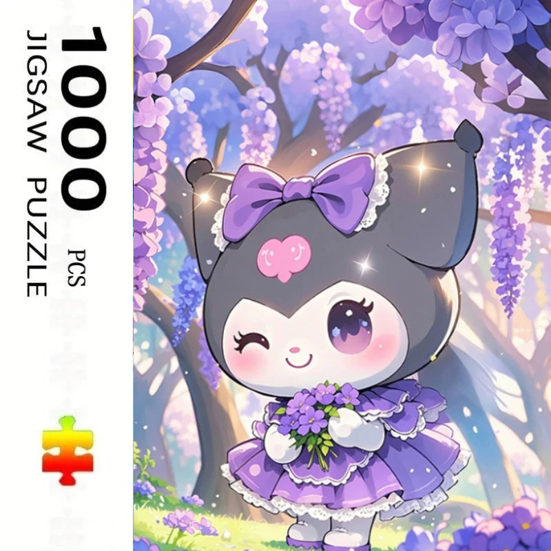 1000/500 Teile Jigsaw-Puzzles Sanrio Kuromis Traumhafter Glyzinien-Garten Heimdekor-Spiele Landschaftspuzzles Spielzeug Geburtstagsgeschenke