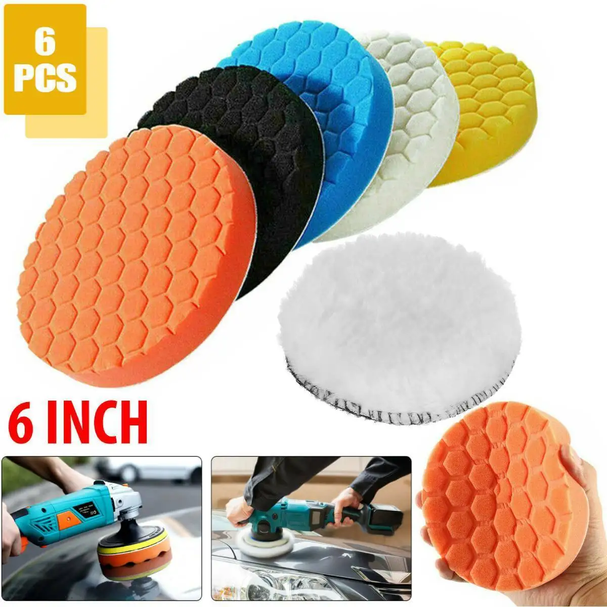 Popular Car Buffing Pads Polishing for Drill Sponge Kit Set Waxing Foam Polisher Sealing view 8