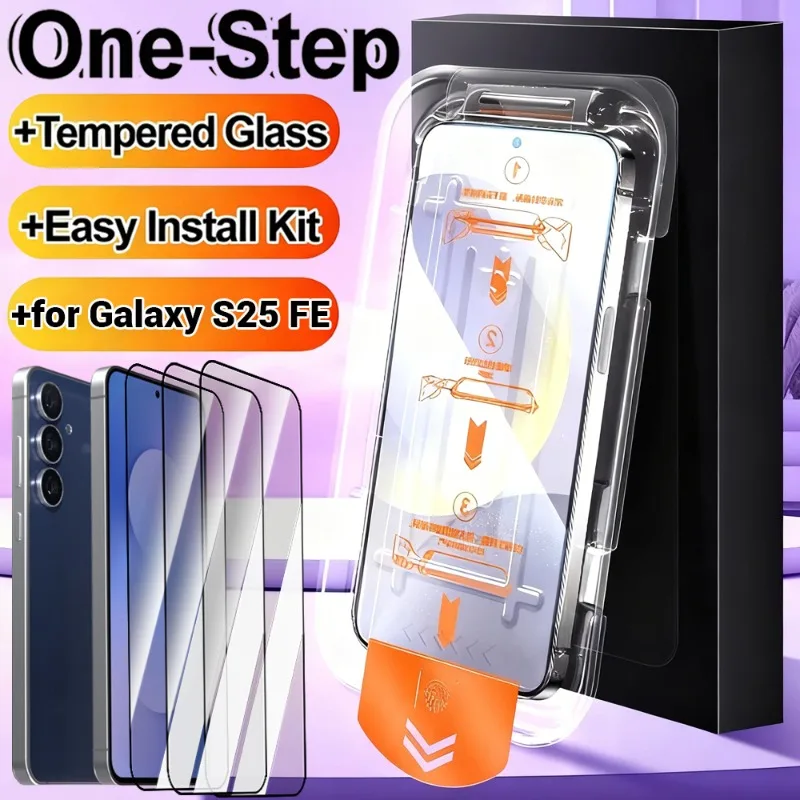 

1/2/3Pcs Dust Free HD Easy Installation Tempered Glass Screen Protectors for Samsung for Galaxy S25 FE Dust Free HD Glass
