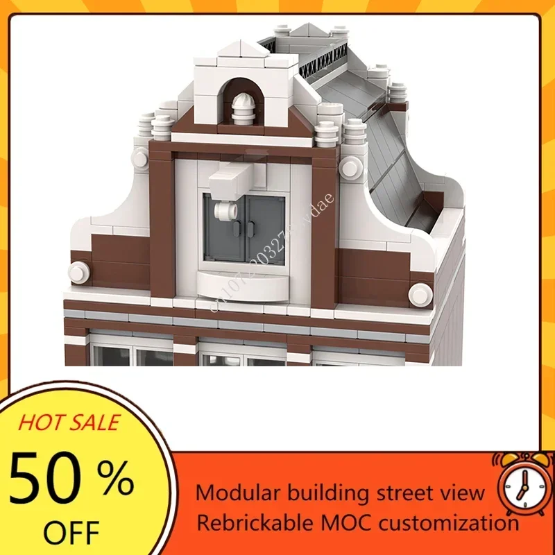 No.1 Grachtenhuis Modulaire Moc Creatieve Straatbeeld Model Bouwstenen Architectuur Doe-Het-Zelf Onderwijs Assemblage Model Speelgoed Geschenken