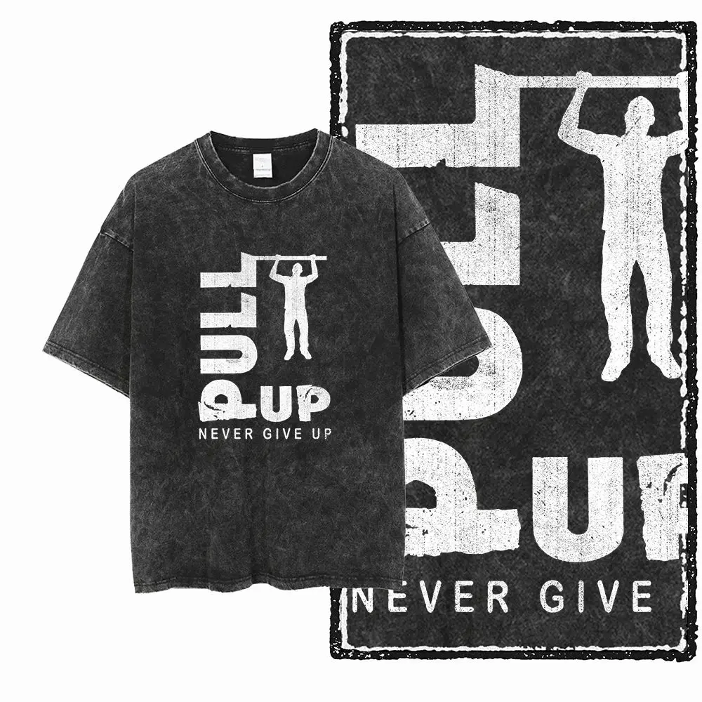 Summer Y2K Short-sleeved YG BODY BUILDING Printed Cotton Washed Old Graphic Unisex T-shirt CROSSFIT Street Wear