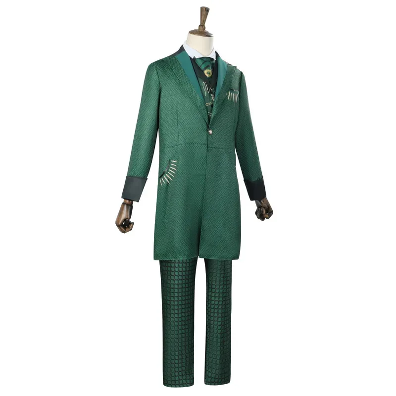 

20151123 В наличии фильм злой косплей волшебник зеленый Джефф мужчины Goldblum Рождественская одежда костюм на Хэллоуин карнавальная стоимость