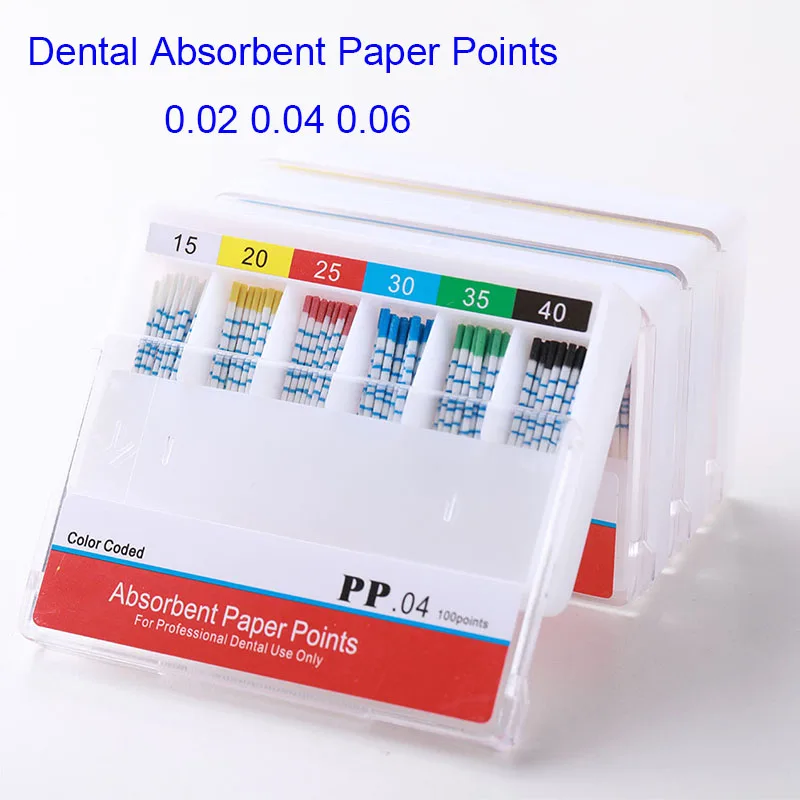 Dentistry Absorbent Paper Points Root Canal with Tape Scale 0.02 0.04 0.06 Filling Material Endodontic Dentist Cotton Fiber Pape