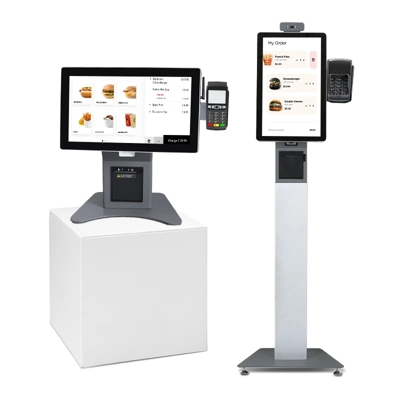 

15.6 21.5 Inch LCD Touch Screen Ordering Machine Terminal Food Restaurant Pos Self Service Checkout Kiosk Payment Kiosks