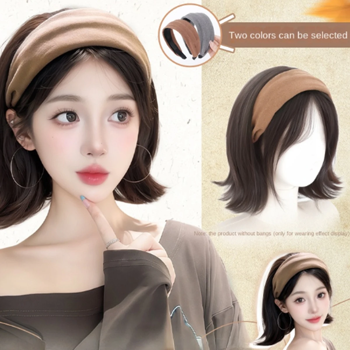 

Grey Color Short Hair Wig with Curler Set for Women Synthetic Bob Wig for Quick Change of Style