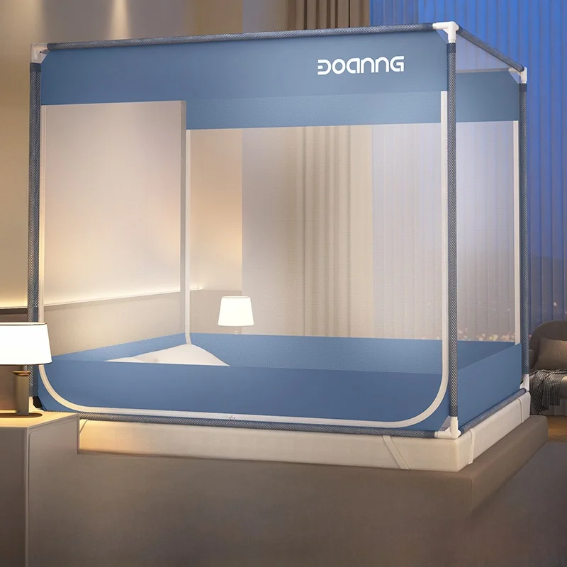

Baby Bed Mosquito Net Full Bot Anti-Fall Children's Bedroom Materni Dustproof Iron Frame Double Door Zipper Sle