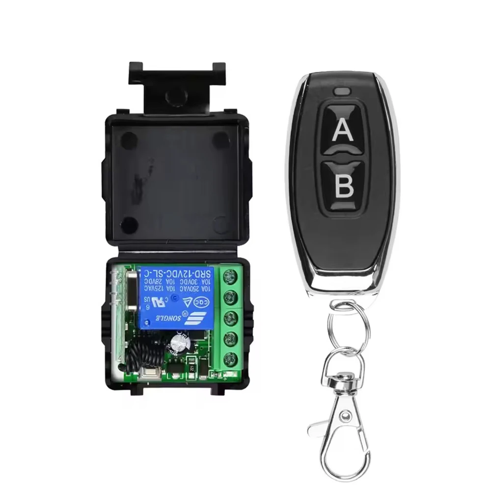 433mhz Wireless Remote Control Switch DC12v 10A 1ch Relay Receiver for Smart Home Garage Shutter Roll Door