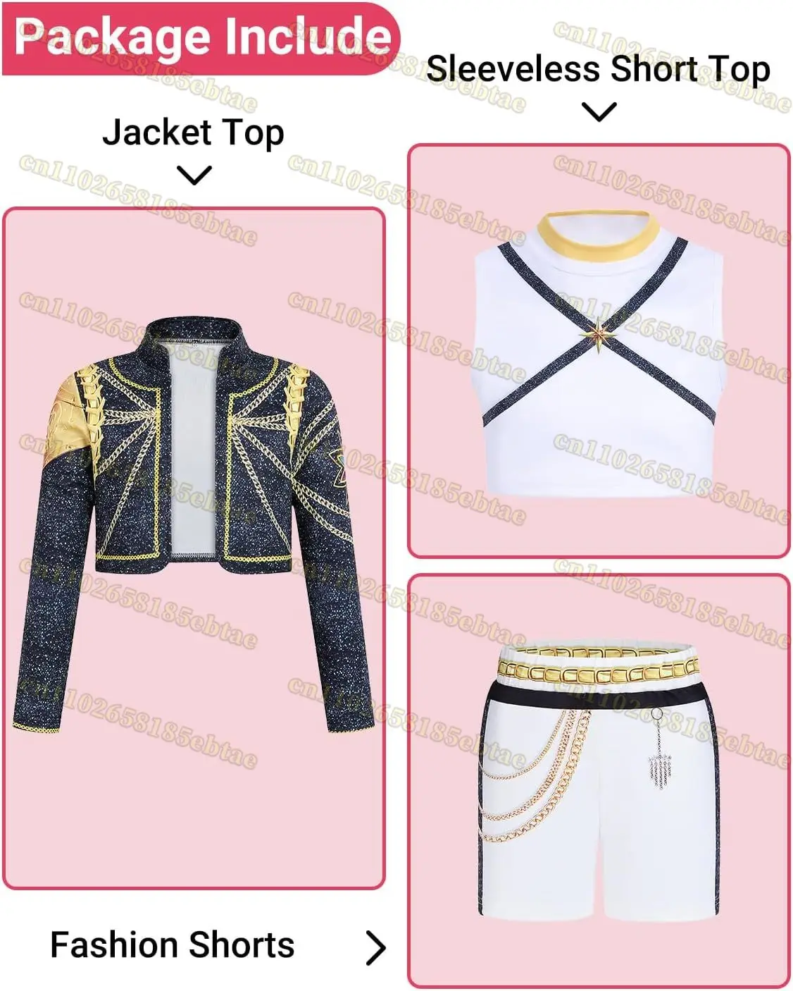 Costume da cacciatori cosplay de demone per ragazze 3-14 anni Bambini Cantante pop dorato Costumi di Halloween per bambini Vestito da palcoscenico