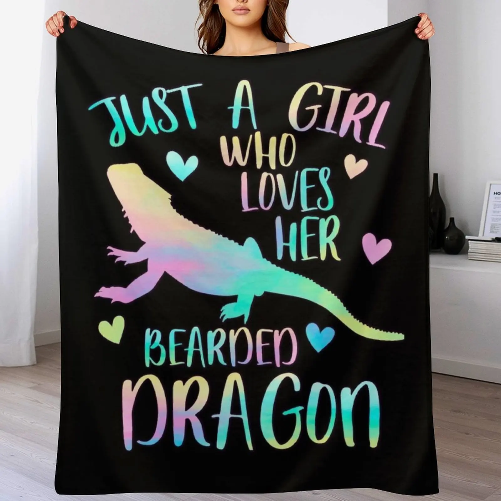 

Just a Girl who loves her Bearded Dragon Throw Blanket Spring Fall Cozy Throw Blanket for Couch