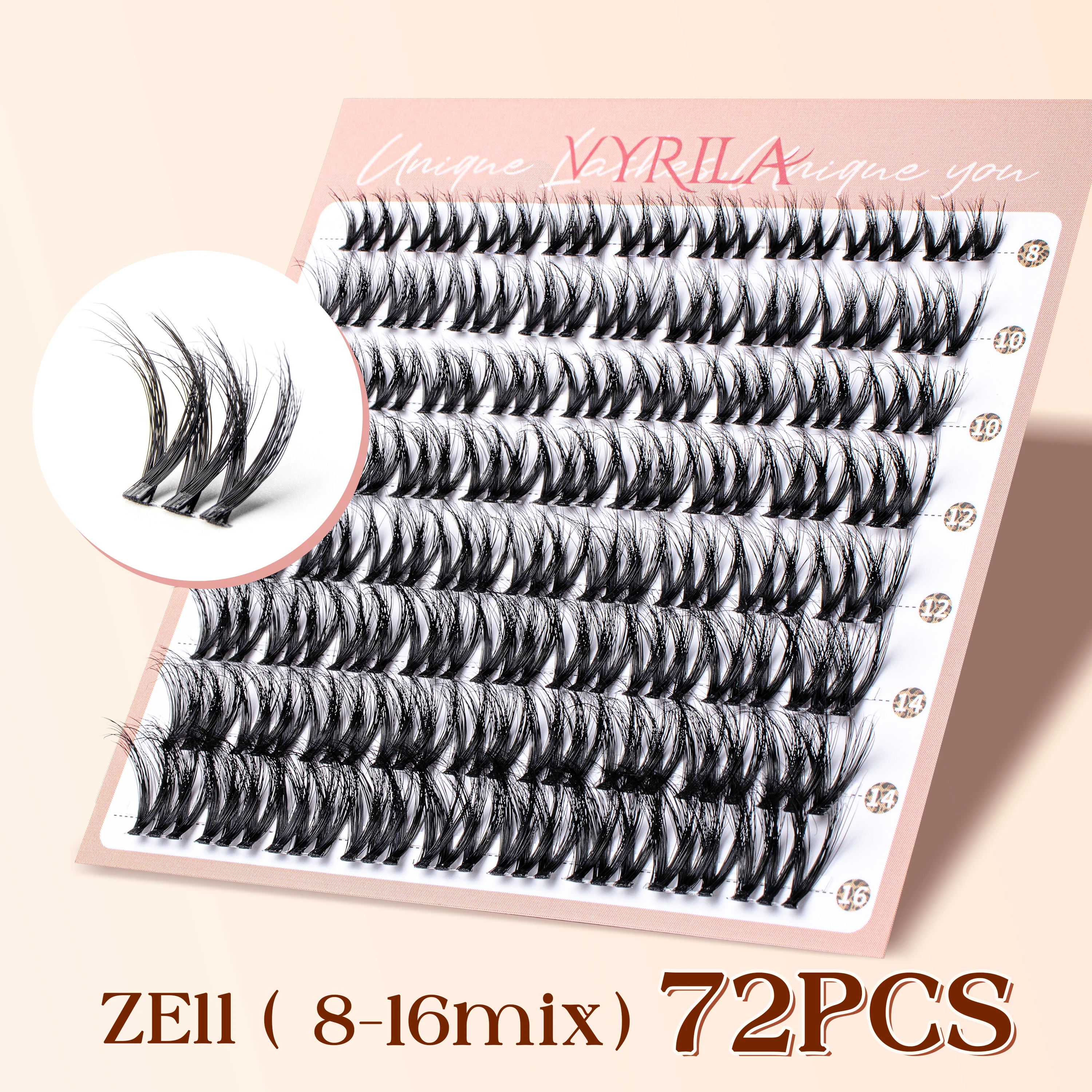 Wimperncluster 0,05 mm PBT-Faser-Wimperncluster 0,1 mm Superfeine Invisiband D Curl Diy Wimpernverlängerung 8–16 mm einzelne Wimpern